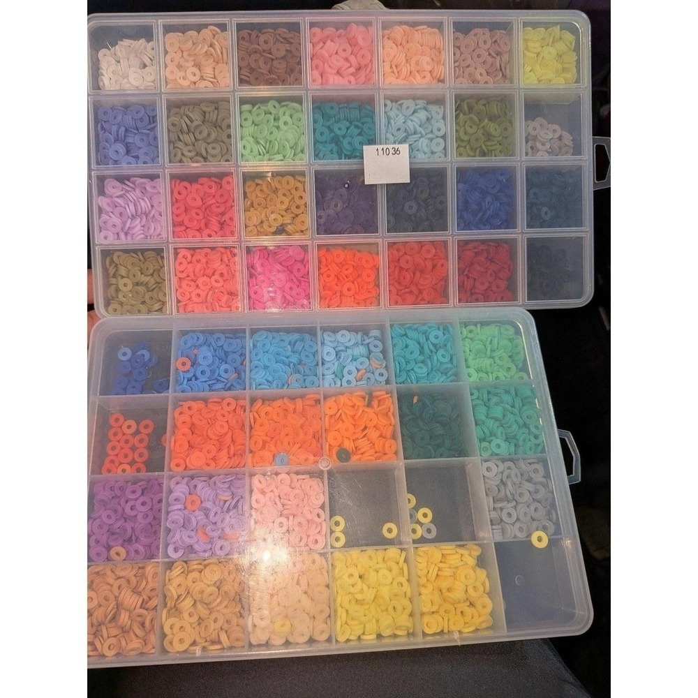 Colorful craft Jewelry spacers Beads in original containers 1 USED& 1 NEW in box